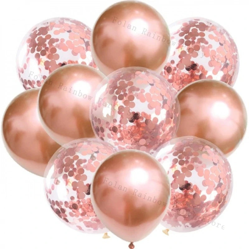 10/30/50/100Pcs 1012 Inch White Golden Balloons Pastel Ballon Golden Confetti Balloons For Birthday Weddings Anniversary Party