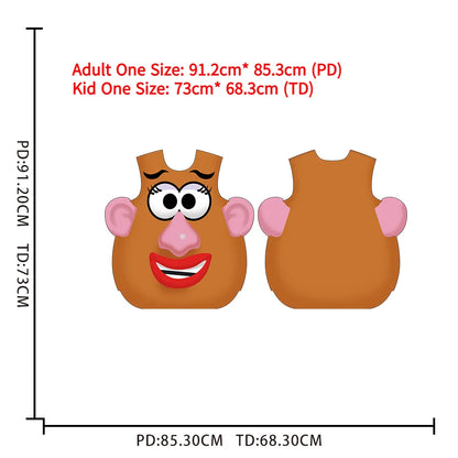 Funny Potato Head Couple Costume Halloween Mr and Mrs Matching Outfit Cartoon Vegetable Themed Cosplay Tunic Disguise Dress Up