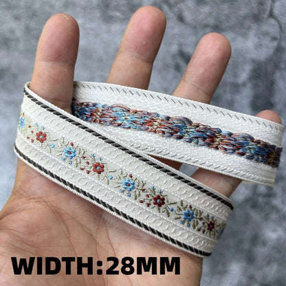 5 Yards 1~3CM Geometric Flower Designs Are Selling Well Embroidered Jacquard Ribbon Decorative Clothing Dog Chain Curtains