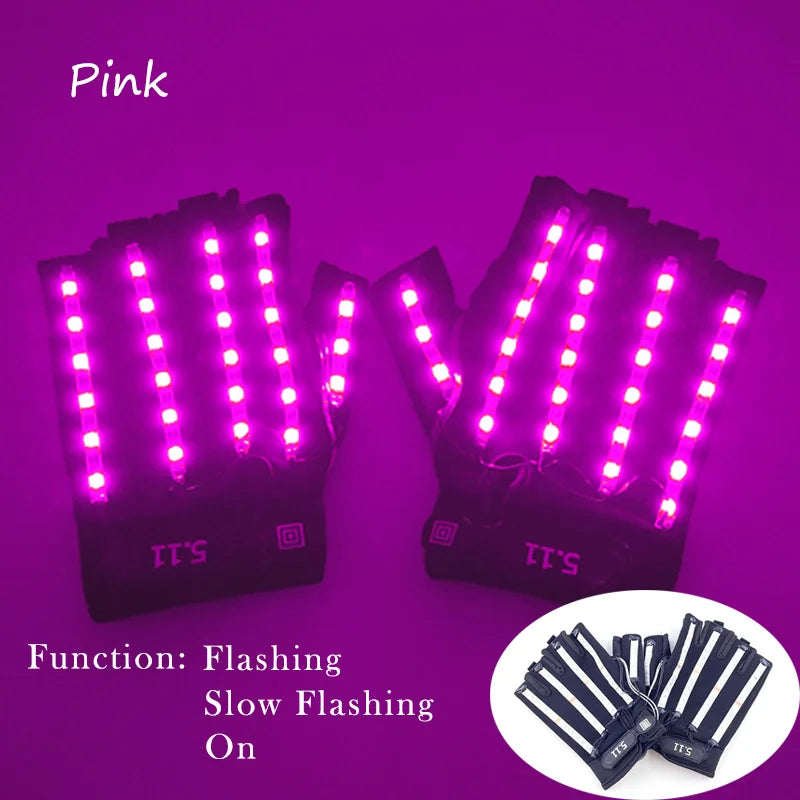 1set Luminous Glowing Glasses and Gloves Remote Control LED Glasses&Gloves Carnival Party Performance Props Festival Supplies