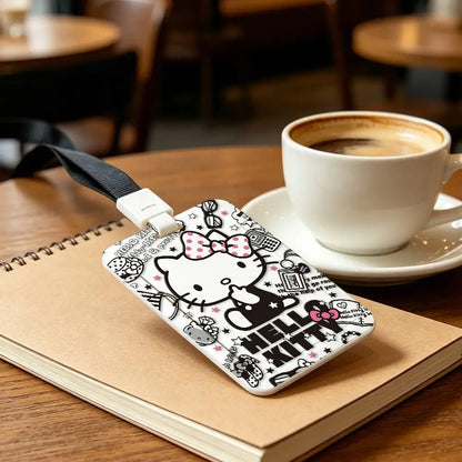 Cute Cat H-Hello K-Kitty NFC Contactless Sliding Card Sleeve For Student Cards, Bus Cards, ID Cards, And Work Permits