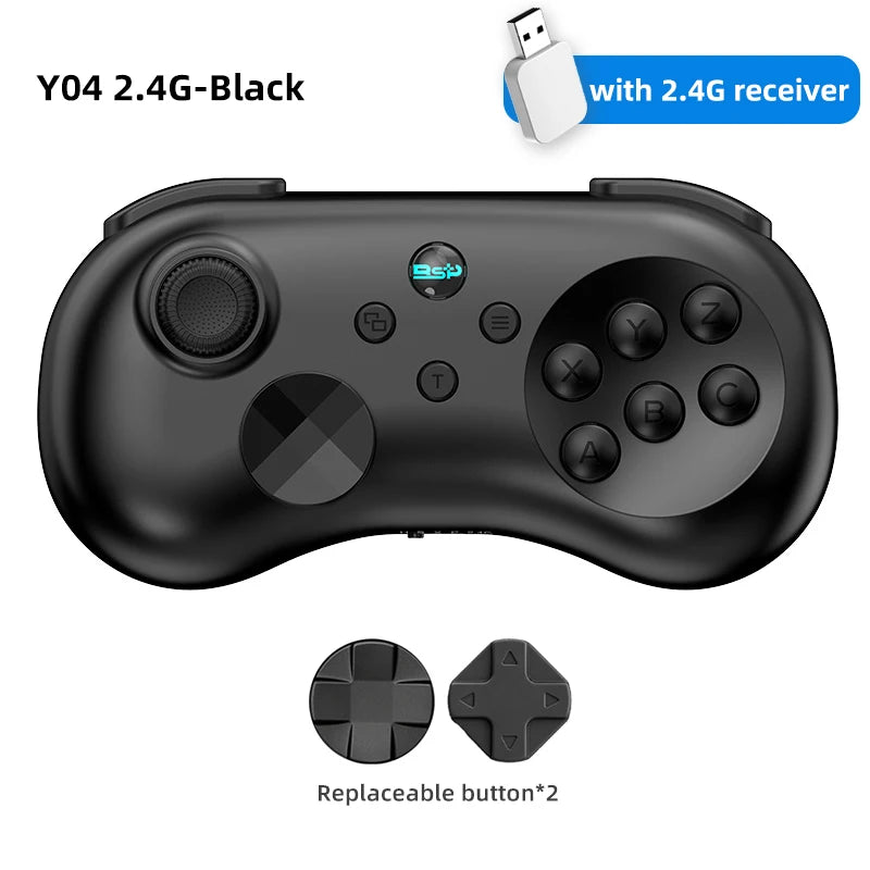 Y04 Game Controller 6-key Fighting Game Controller with Adjustable Height Hall Joystick Supporting PC/IOS/Switch/Android