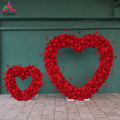 Heart Shaped Artificial Flowers Wreath Proposal Wedding Decoration High-end Silk Red Rose Heart Sztuczne Kwiaty Decor FL2580
