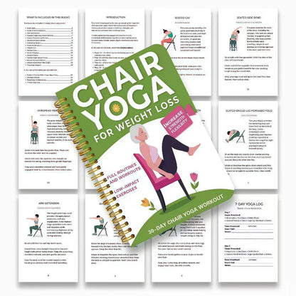 30 Day Chair Yoga Guide Weight Loss Muscle Strength Flexibility Beginner Seated Workout English Book for Seniors & Adults