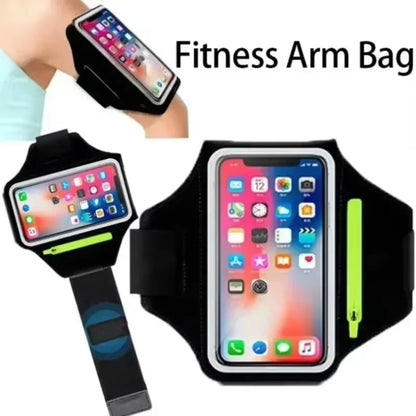 Cell Phone Running Armband Holder for iPhone 17 16 15 14 Pro Max Galaxy S25 S24 Sweatproof Arm Band with Card/Key Bag