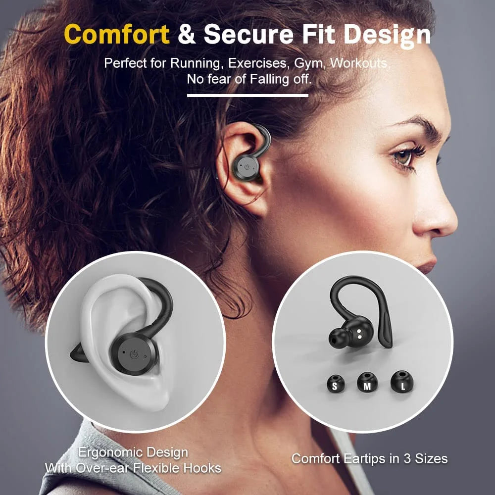 BE1032 NEW Bluetooth 9D HiFi Stereo Music Earphones TWS Wireless Waterproof Sports Headphones Noise Reduction Headset for iPhone