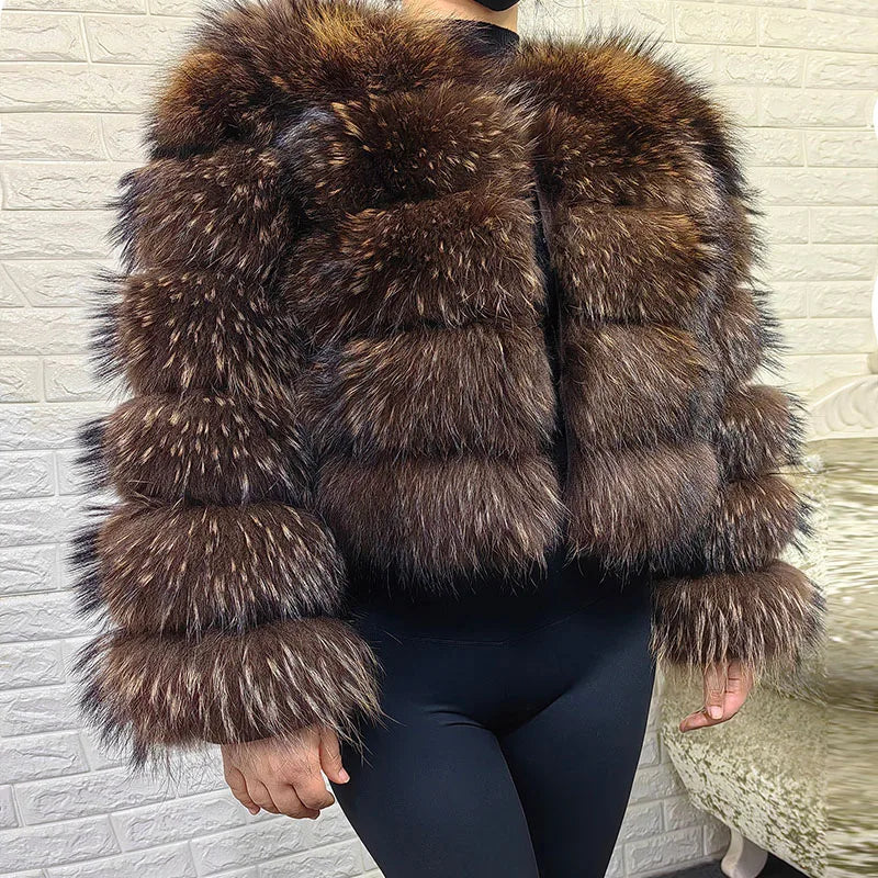 2023 Natural Real Fox Fur Coat Women Winter Warm Luxury Fur Jacket Detachable Long Sleeves Female Vest Furry Coats Outerwear