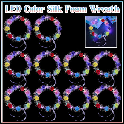 10-100Pcs LED Flower Headbands Light up Flower Headband Glow in the Dark Headband Wedding Party Music Festival Favors for Guest