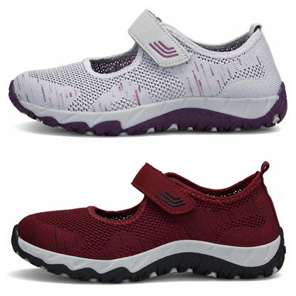 Women's Breathable Walking Shoes Ladies Fashion Mary Jane Sneakers Adjustable Working Nurse Shoes Lightweight Flats Roll