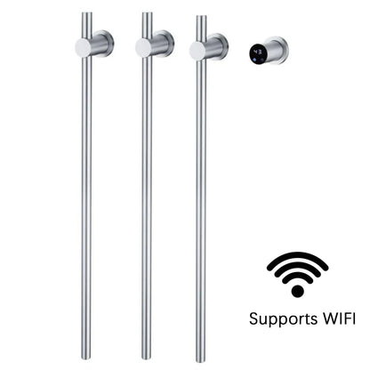 Modern Electric Heated Towel Rack Wall Mounted Bathroom Towel Warmer Heated Towel Rail Heater 3Bars Stainless Steel 220V/110V