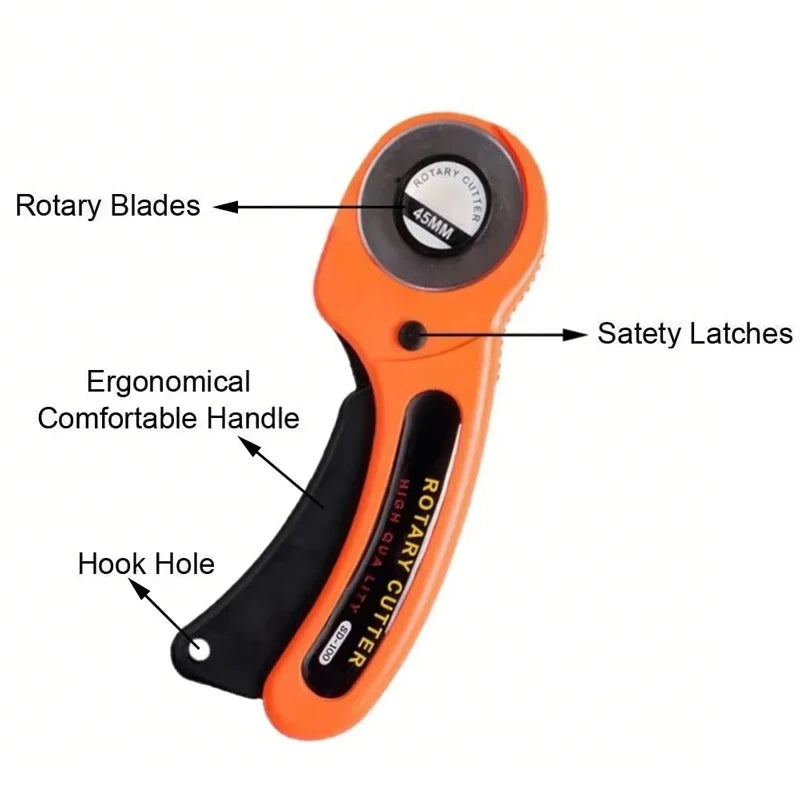 LeatherCraft 45mm Rotary Cutter Leather Cutting Tool Patchwork Sewing Quilting Fabric Cutter Circular Blade DIY For Leather Tool