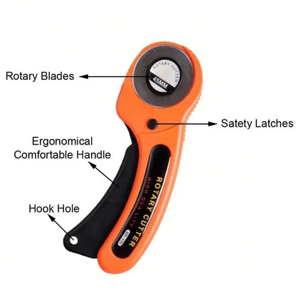 LeatherCraft 45mm Rotary Cutter Leather Cutting Tool Patchwork Sewing Quilting Fabric Cutter Circular Blade DIY For Leather Tool