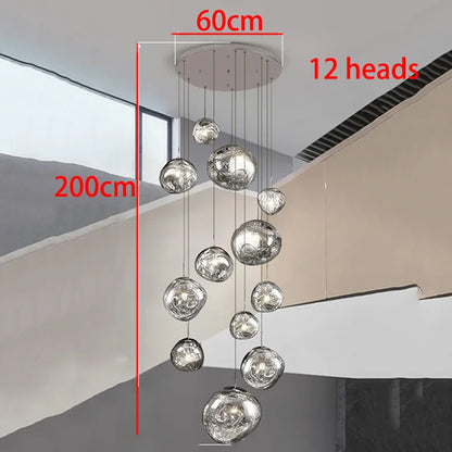 Nordic Home Decoration Stair Chandelier LED Pendant Lights Modern Ceiling Light Indoor Lighting Fixtures For Living Room Bedroom