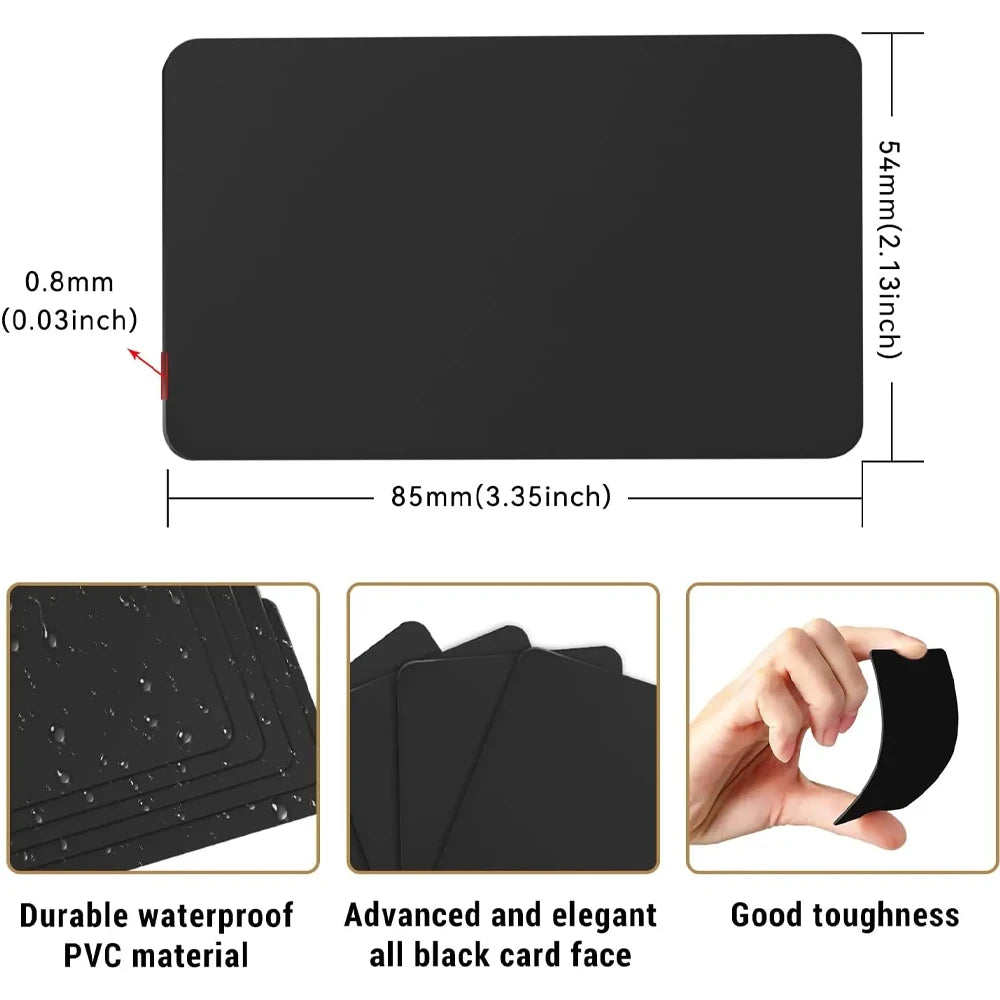 Hilo 5-10PCS NTAG215 Blank NFC Cards PVC Tags NFC215 Black Card 13.56Mhz TagMo Waterproof RFID NFC Phone 504 bytes