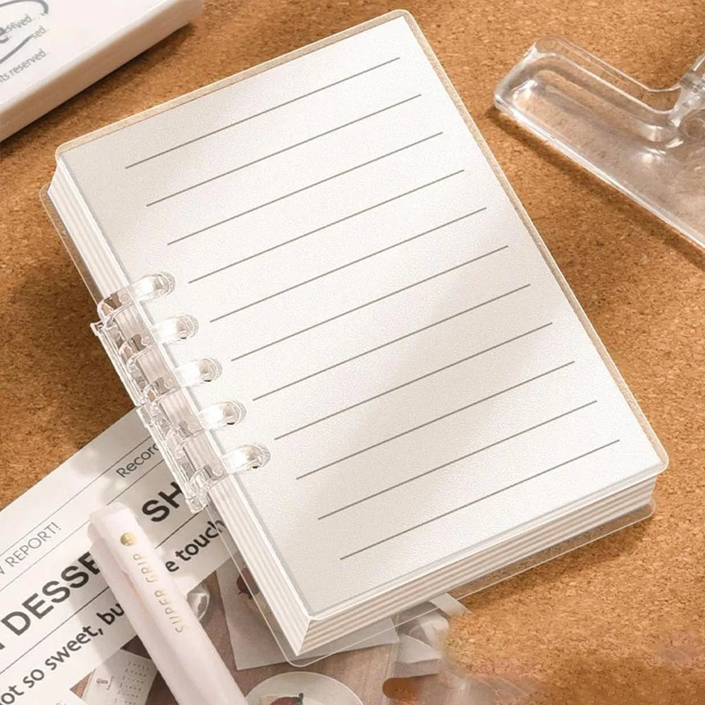 A7 80 Sheets Portable Pocket Notebook Simple Loose-leaf Square Notepad Horizontal Line Inner Page Memo Pad Diary Book