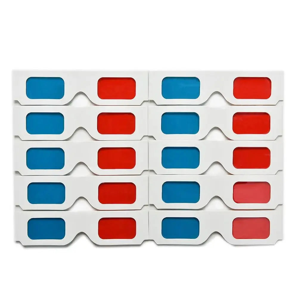 1Pc Universal 3D Glasses Cardboard Paper Glasses Portable Red Blue Cyan 3D TV Movie Game Glasses for DVD 3D Gaming Real Cinemas