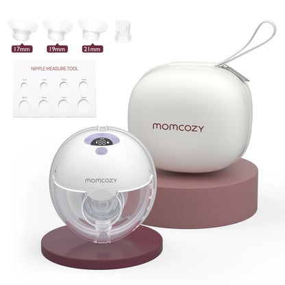 Momcozy Breast Pump Hands Free M5, Wearable Breast Pump of Baby Mouth Double-Sealed Flange with 3 Modes & 9 Levels, Electric