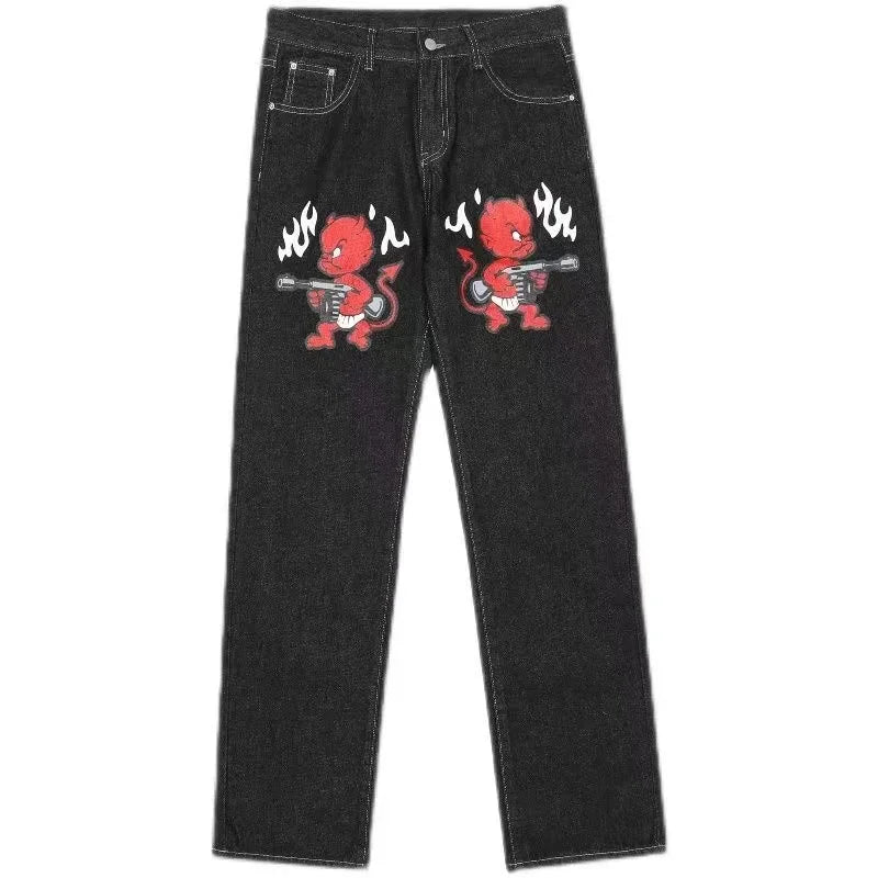 Women Vintage Hip Hop Slim Wrap Buttocks Flared Jeans Y2k Gothic Diamond Letter Embroidery Low Rise Sexy Denim Pants Streetwear