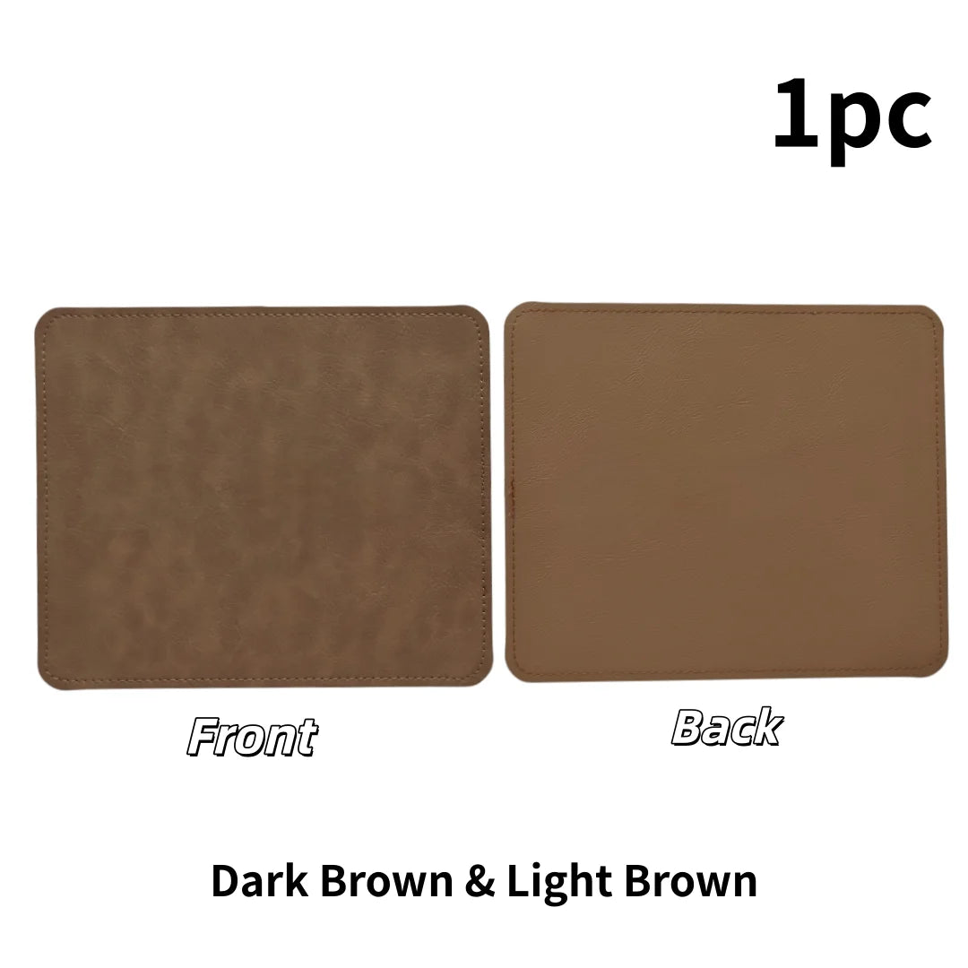 Double-sided Two-tone PU Desk Mat, Reversible Waterproof Oil-proof Leather Pad for Laptop & Mouse