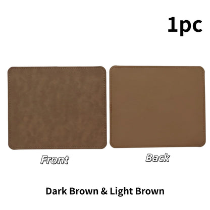 Double-sided Two-tone PU Desk Mat, Reversible Waterproof Oil-proof Leather Pad for Laptop & Mouse