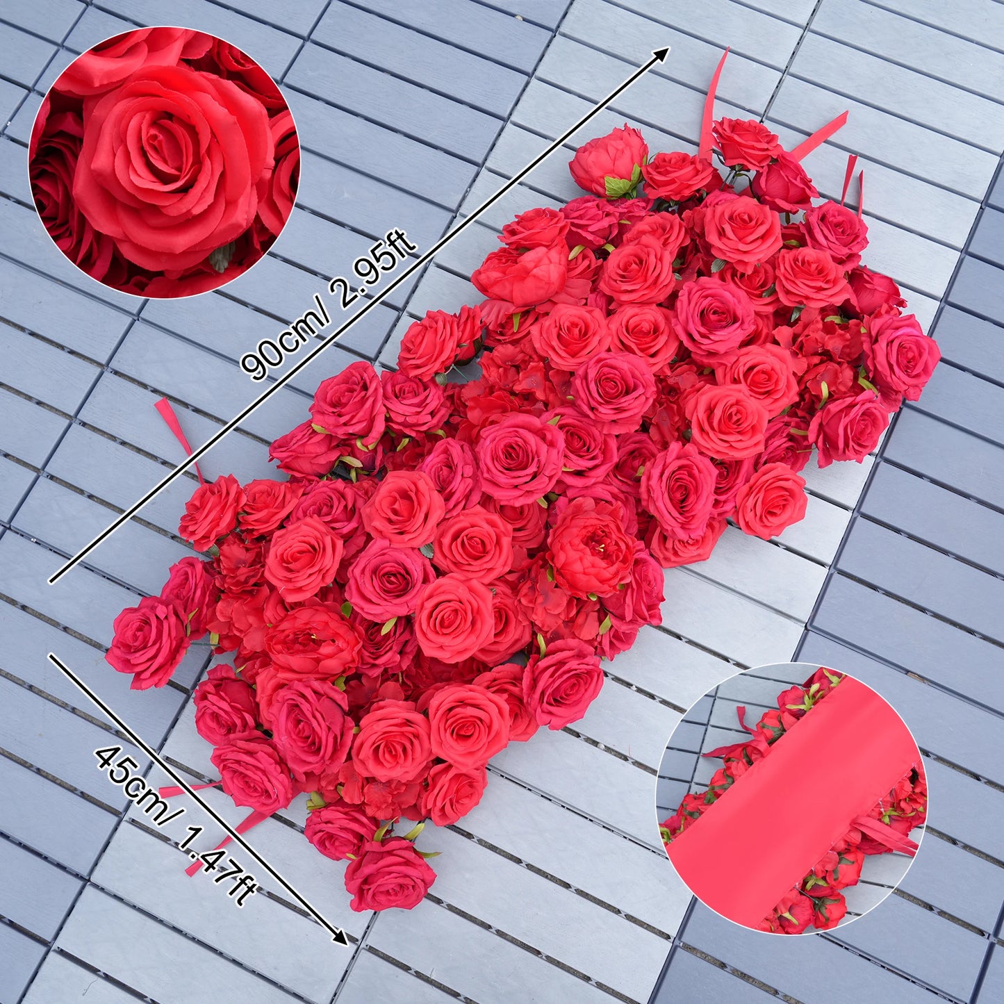 Angela Flower Red Rose Creative Love Heart Floral Wall Cloth Base Flower Arrangement Wedding Backdrop Frame Proposal Decor A7699