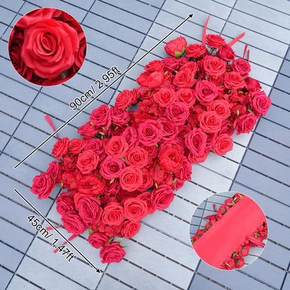 Angela Flower Red Rose Creative Love Heart Floral Wall Cloth Base Flower Arrangement Wedding Backdrop Frame Proposal Decor A7699