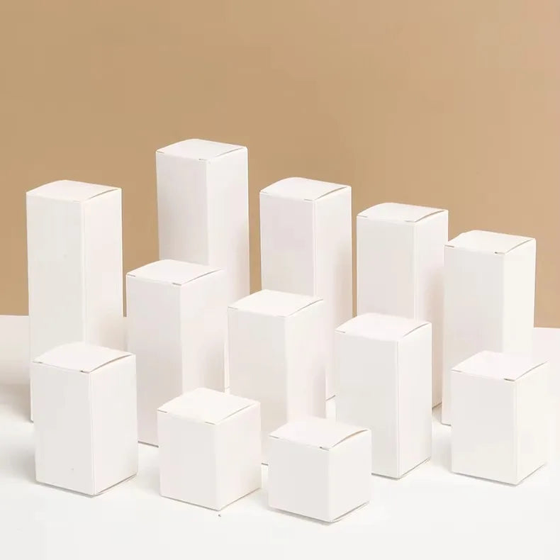 50pcs Blank White Paper Box Long 4-23cm Cardboard Box for Slender Tubes Packaging Craft Gift Kraft Paper Boxes Cosmetic Boxes