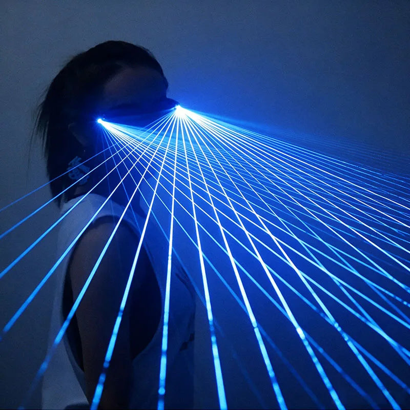 Multi-line Laser Glasses Rave Futuristic Soldier Glasses with LED Light Glowing Wire Space Robot Glasses Cyberpunk Laser Props