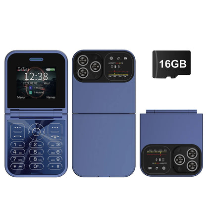 SERVO Classic Small Flip Mobile Phone 2G Dual SIM Card Blacklist Speed Dial 2.0" Screen 180° Fold Button Cellphones New Upgrade
