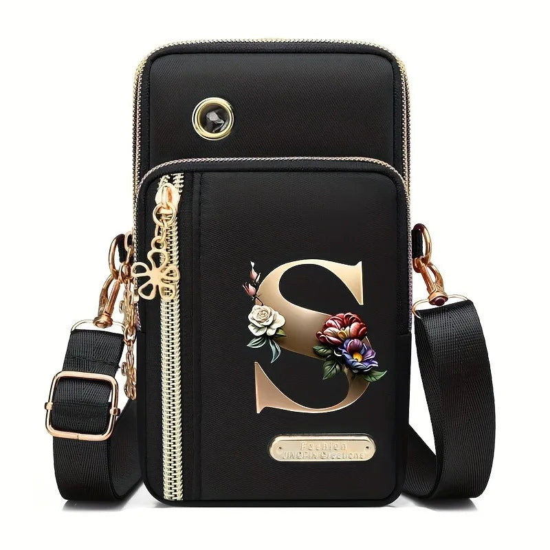Huaben Letter Z Printed Fashion Casual Messenger Bag Change New Nylon Cloth New Mobile Phone Bag Women's Bag