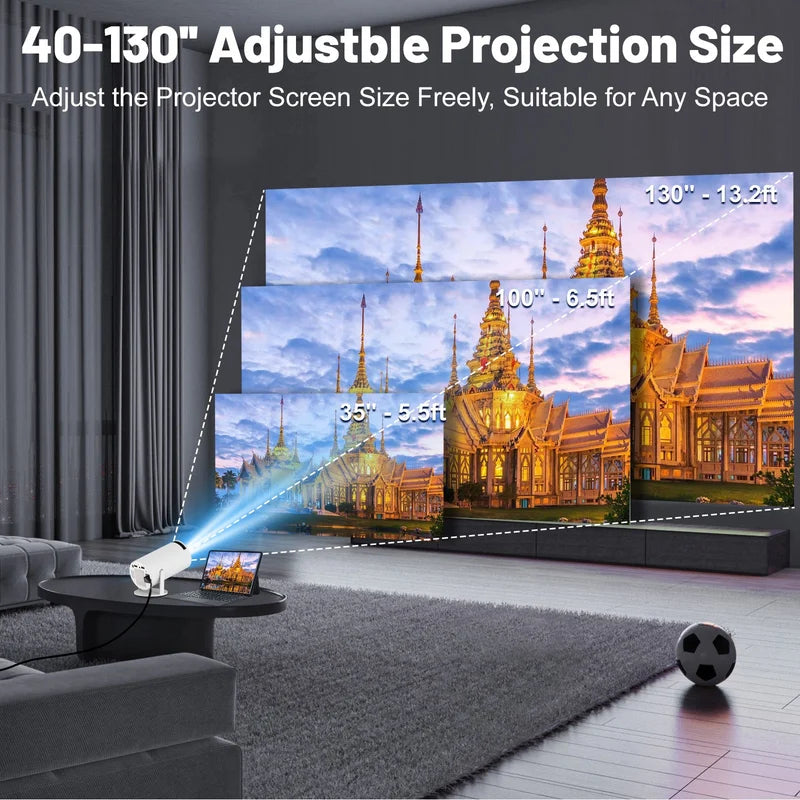 NEW Mini Projector  WIFI 6 and Bluetooth 4K 1080P 130'' Screen Movie Projector