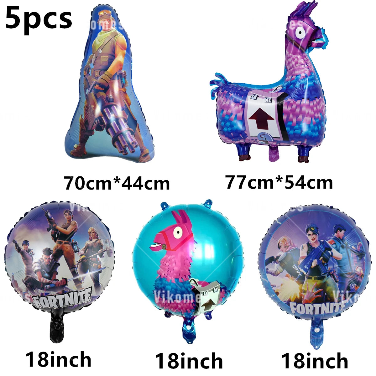 Fortnite Balloons Happy Birthday Banner Shooting Game Party Decoration Alpaca Llama Disposable Tableware Background Cake Topper