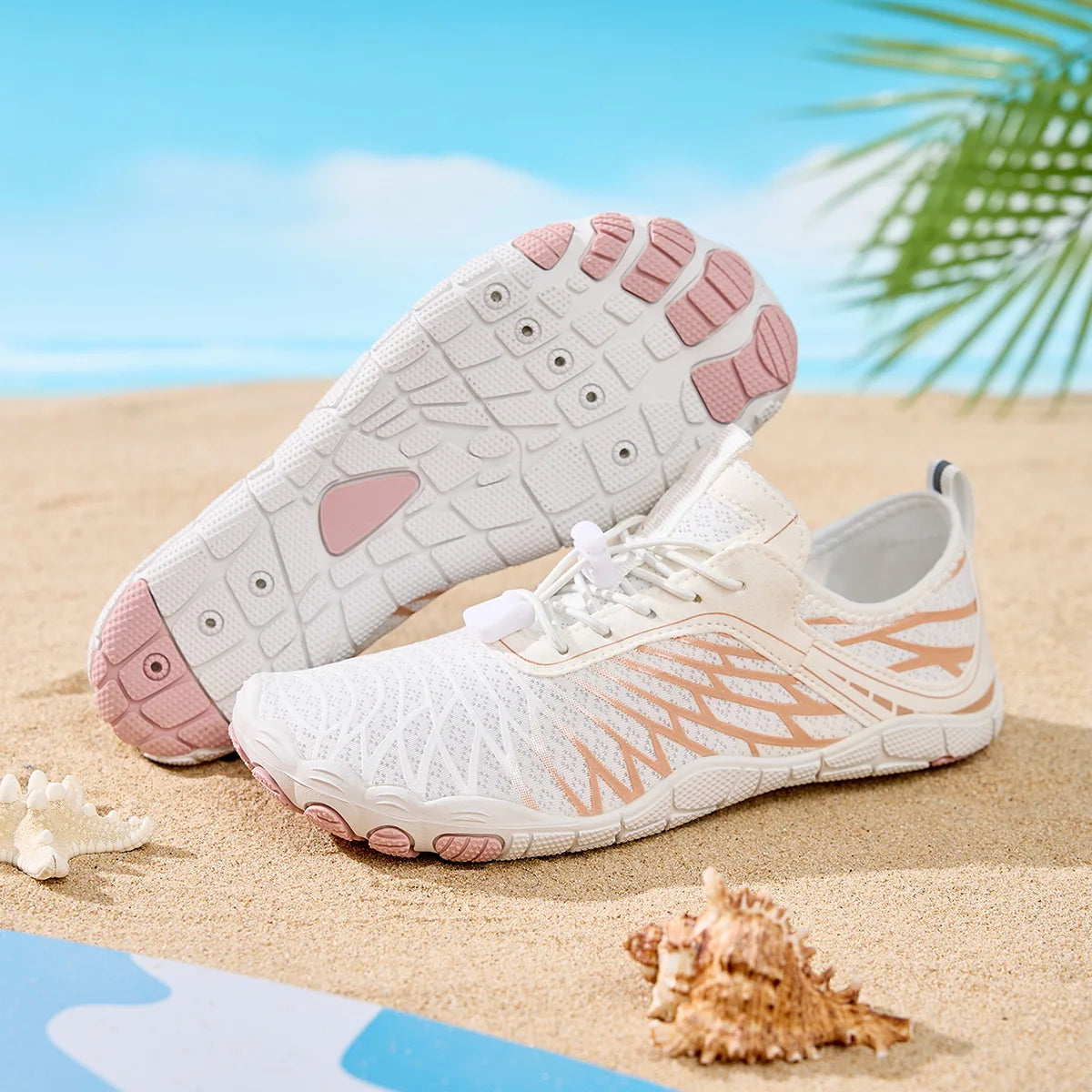 Women Men Aqua Shoes Beach Barefoot Water Sneakers Unisex Lightweight Quick Dry Outdoor Upstream Wading Swimming Fishing Shoe