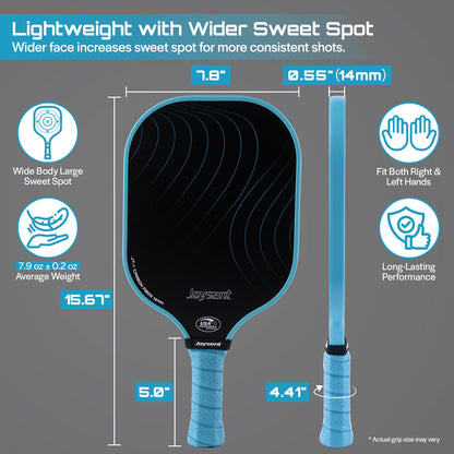 Joysent Pickleball Paddle USAPA T300 Carbon Fiber Pickleball Racket PP Honeycomb 14mm Pickle Ball Paddle For Beginner Men Women