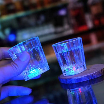 Flashing Cup Wine Beer Whisky Mug LED Glowing Glasses Cup Beverage Drinking Cup Automatic Glowing Glasses Party Decor Supplies