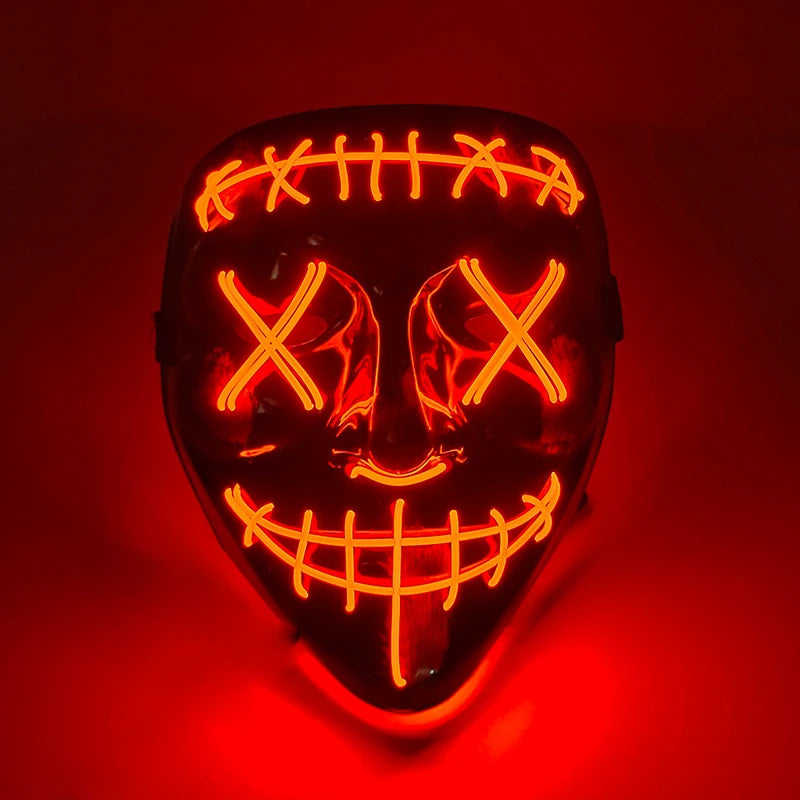 1 pcs Attractive Neon EL Wire Mask  More Colors For Choice Luminous LED Purge Mask Adult Cosplay Prop For Night Glow In The Dark