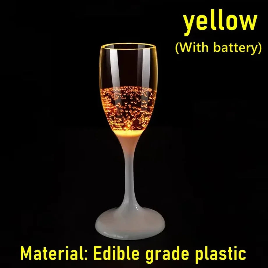 Colorful Flash Plastic Wine Cup 120ml LED Glowing Champagne Liquid Goblet, Wedding Banquet Bar Nightclub Party Supplies