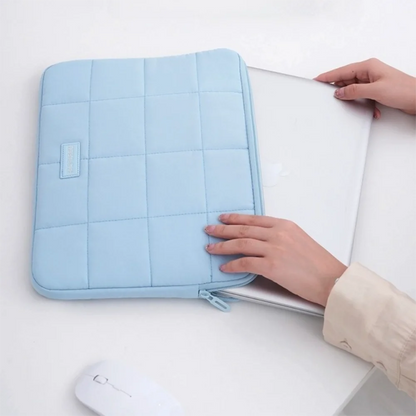 14/15.6inch Quilted Tablet Bag Shockproof Solid Color Travel Tablet Sleeve Wear-resistant Ultralight Tablet Protection Cases