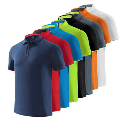 Quick Dry Men's Sports Polo Shirt Golf Wear Summer Gym Fitness Training Clothing Comfortable Breathable Shirts