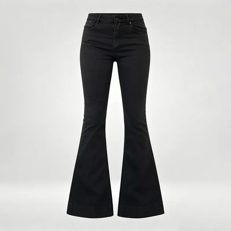 2025 Women's Concise High Waist Flared Jeans Stretchy Slim Fit Casual Chic Trendy Denim Pants Goth Harajuku Y2K Female Trousers