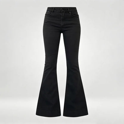 2025 Women's Concise High Waist Flared Jeans Stretchy Slim Fit Casual Chic Trendy Denim Pants Goth Harajuku Y2K Female Trousers