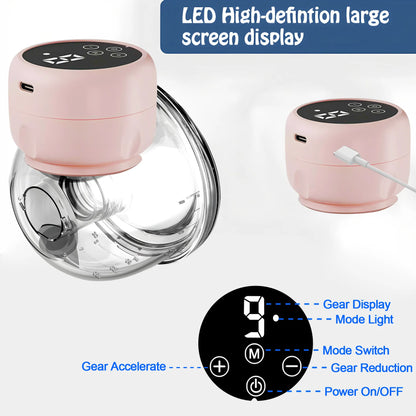 1PCS Portable Wearable Electric Breast Pump Hands-Free Comfortable Milk Extractor Collector for Nursing Mothers
