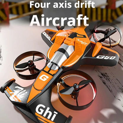 2-in-1 RC Flying Stunt Car & Drone With Headless Mode LED Lights High-Speed Ground Drifting One-Key 360° Flips For Kids