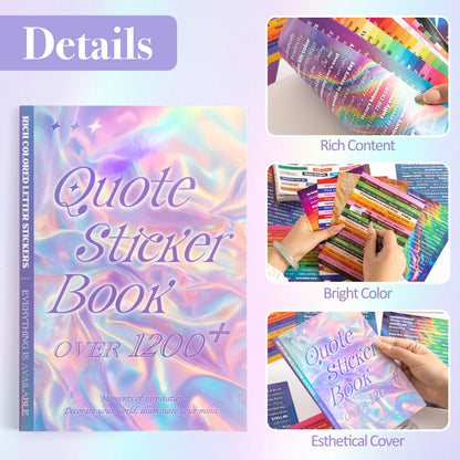 1200pcs+ Motivational Quotes Stickers, Suitable For Journaling; Colorful And Creative  Gift For Young Girls