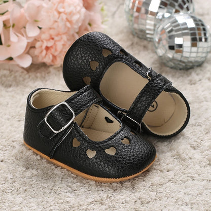 Breathable Newborn Baby Shoes Baby Boy Girl Shoes Girl Classic Bowknot Rubber Sole Anti-slip PU  Toddler Shoes First Walker