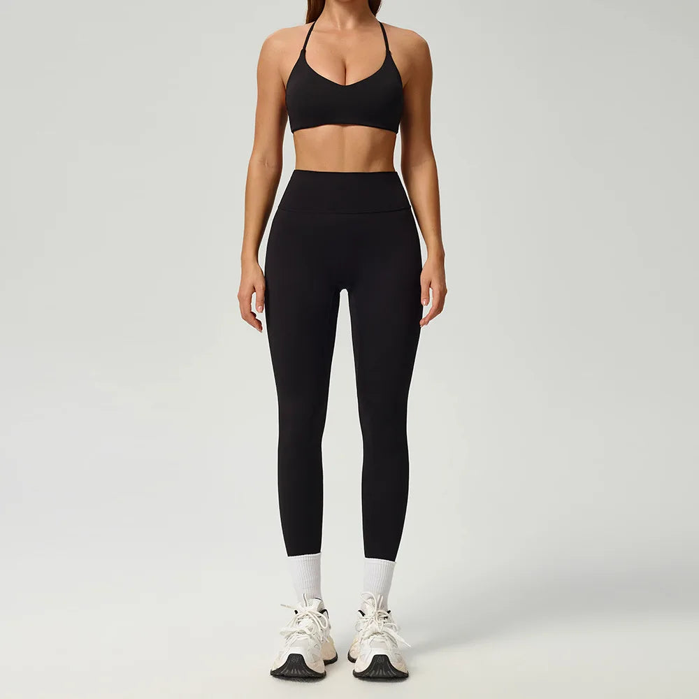 Fitness Suit 2PCS Women Tracksuit Sports Zipper Long Sleeve Yoga Set Gym Clothes Flared Pants Sportswear Female Workout Clothes