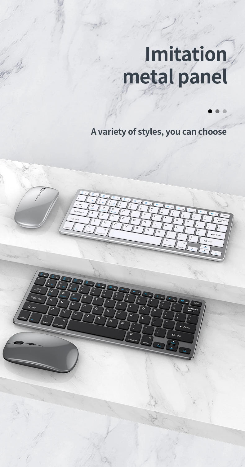 NexusClick 2.4G Wireless Keyboard Mouse Combo, Ergonomic Rechargeable Mini Multimedia Office Keyboard Set For PC Laptop Macbook