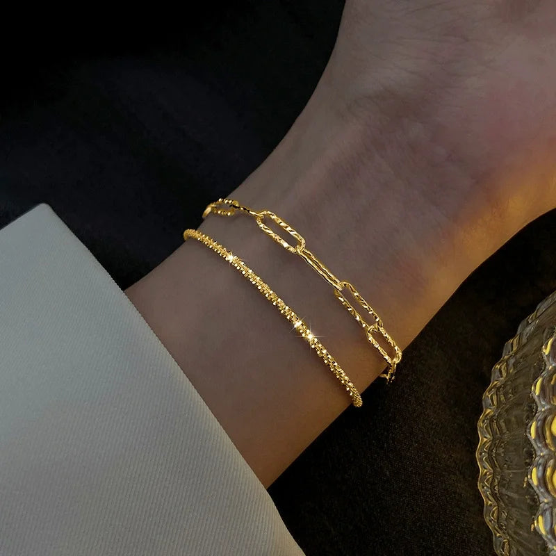 5PCS/Set Rhinestone Butterfly Bracelet Set for Women Korean Fashion Designer Adjustable Bead Bracelet Luxury Original Jewelry