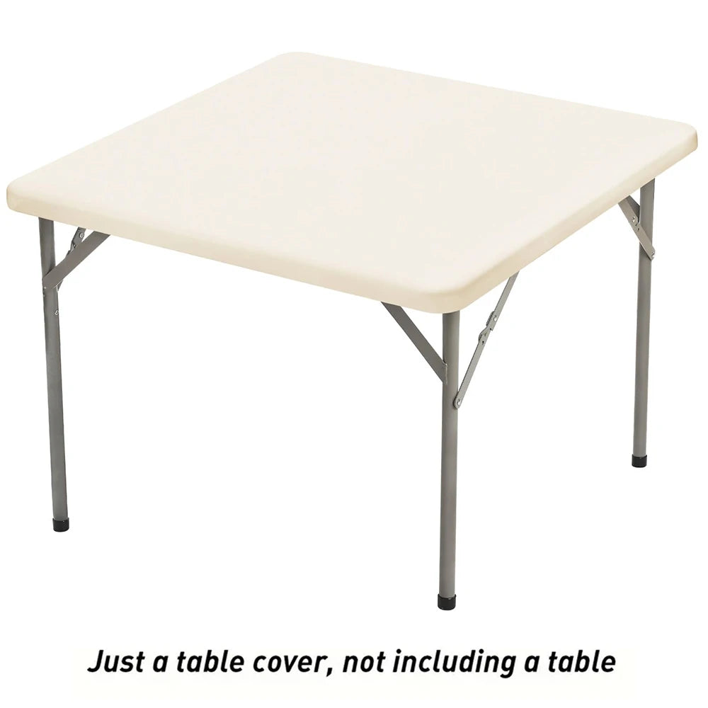 Square Fitted Table Cover Elastic Tablecloth Stretch Spandex Tables Top Cover Table Topper Cap for Dining Kitchen Home Party