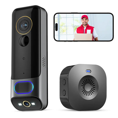 4MP 2K UHD Dual Lens Low Comsunption WIFI IP Doorbell Visual Video Door Phone Intercom Peephole Viewer Door Camera
